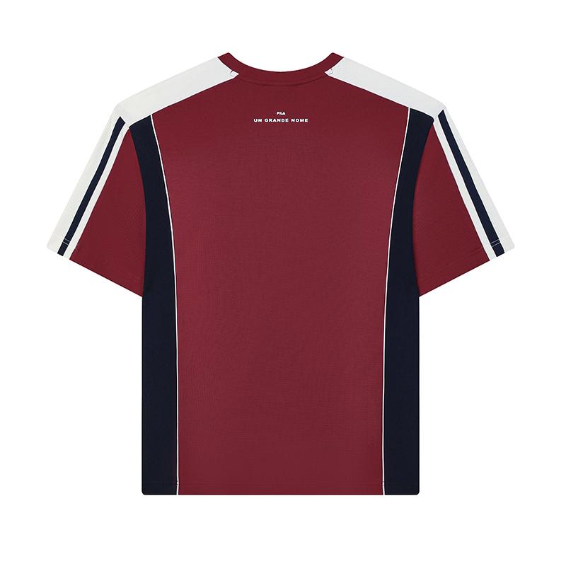 Men's FILA T-Shirts Men's Mist Red Crew Neck Moderate Straight Fit