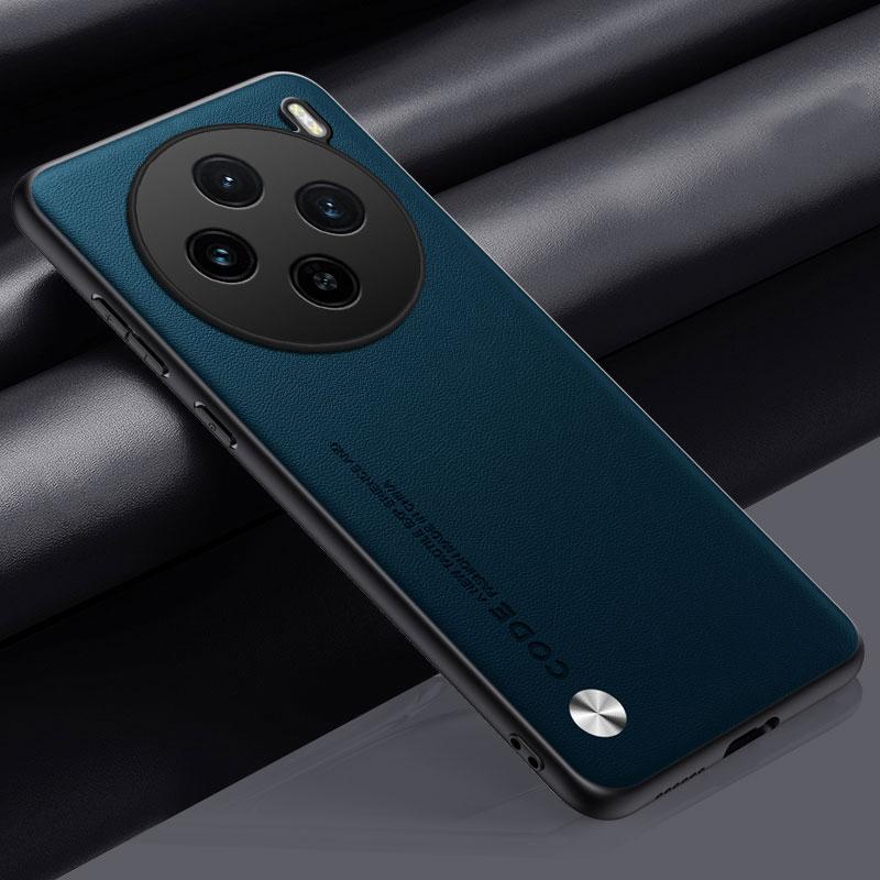 Etui til Vivo X200 Pro X200Pro Ensfarget Lær Silikonbeskyttelse Hardt Støtsikkert Telefondeksel til VivoX200Pro V2413 X100 Ultra X100 S Pro Skall