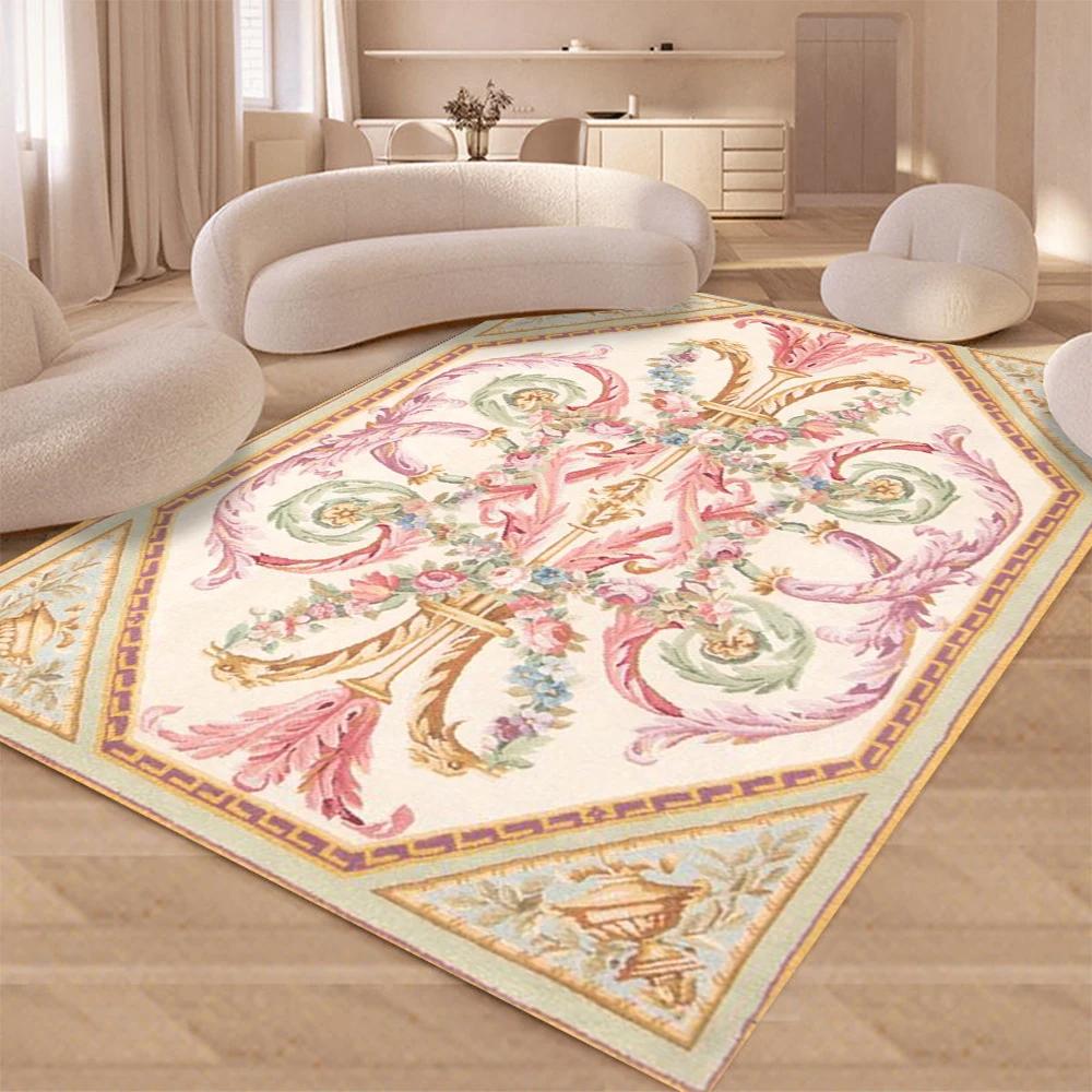 Vintage Rustiek Tapijt Shabby Rose Kleden Luxe Zacht Elegant Traditionele Kleden Bloemen Vloerkleed Huis Woonkamer Slaapkamer Matten 120*160cm