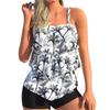 Ruffle Flounce Bathing Suit Fashion Two Pieces Tankini Swimsuit Summer  Top Swimwear with Boyshorts for Women Female