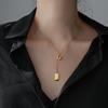 Minimalist Tassel Pendant Necklace - Women’s Korean Style Clavicle Chain Brooch for Sweaters
