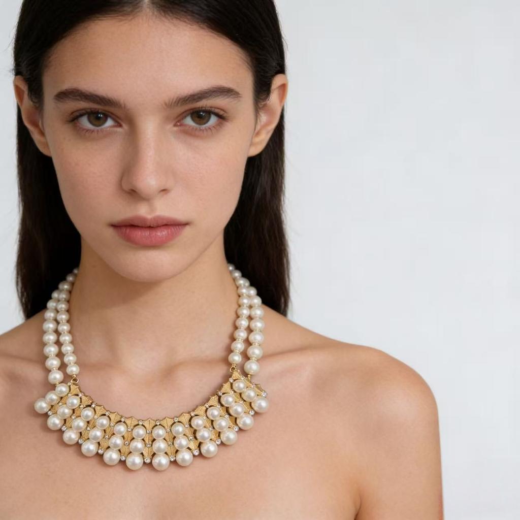 A Variety Of Exaggerated Multi-Layer Necklaces, Fashion Accessories, Fringed Bridal Jewelry Sets And Chains