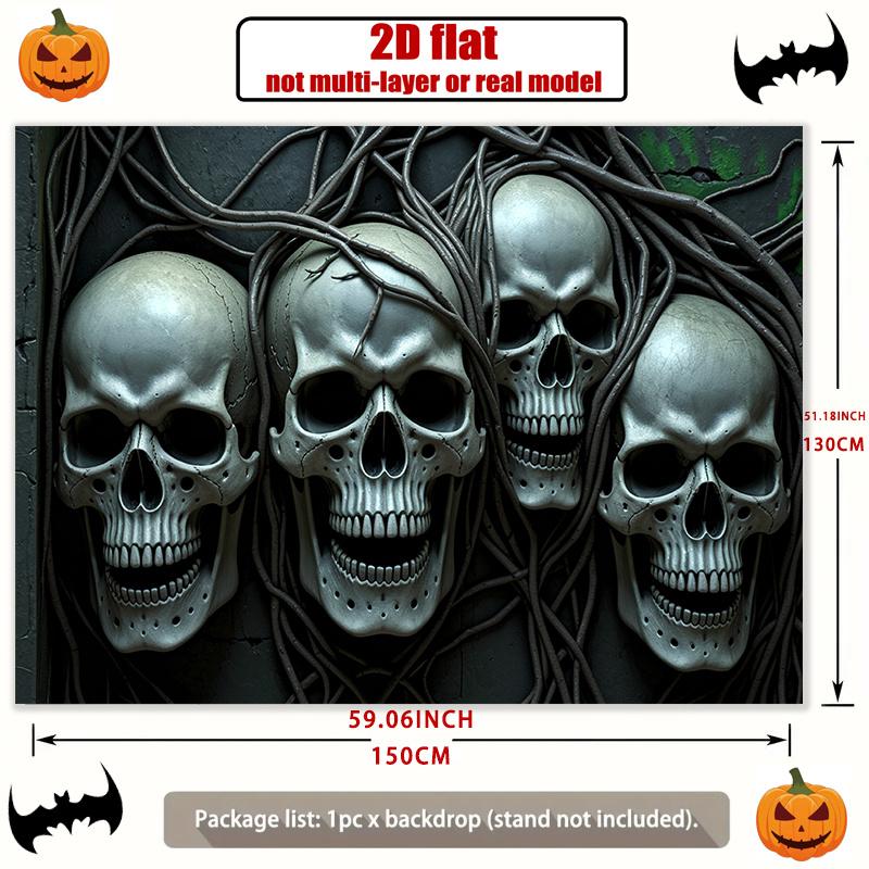 2D Flat Banner, 1 Piece, Halloween Background Decoration Background Photo Prop, Polyester Banner Decoration, Home Decoration