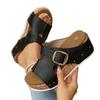 European and American Summer European and American Open-toed Thick-soled Velcro Wedge Heel Sandals Women