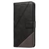 For Oppo Reno12 F 4G Case Leather Geometric Line Phone Cover Card Holder Wrist Strap