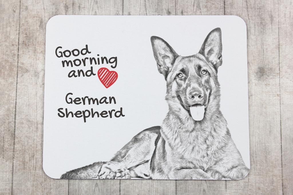 German Shepherd Dog, Alsatian Wolf Dog - mouse pad with print, personalized dog-themed mouse pad, unique gadget for an office worker by Art-Dog brand