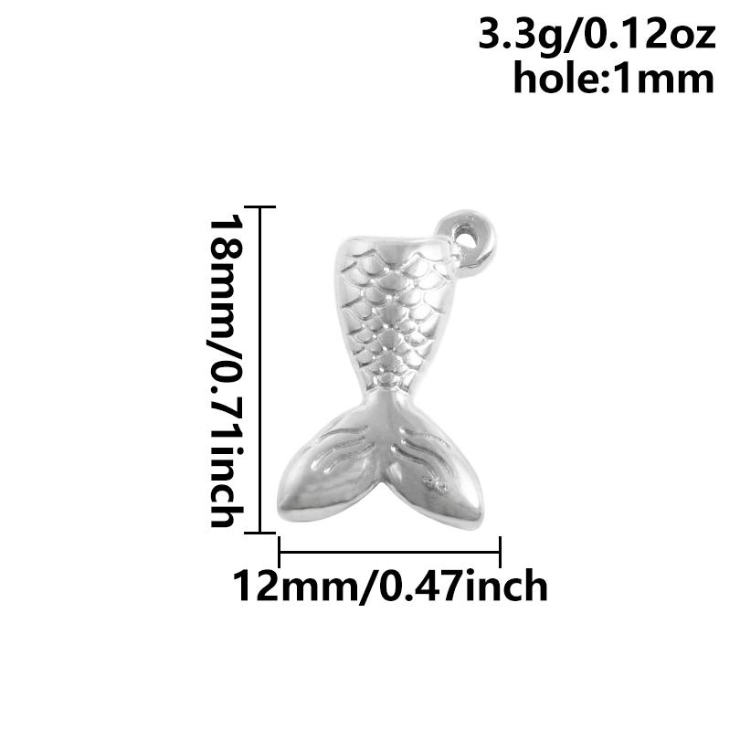 6pcs Different Bone Tail Fish Charm Ocean Animal Pendants Stainless Steel Charms For Jewelry Making Supplies Handmade Materials