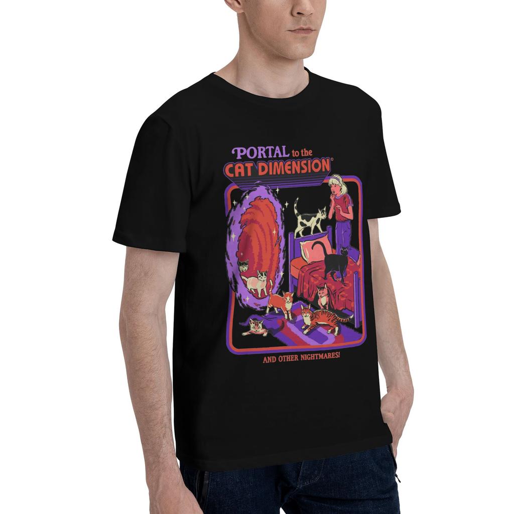 The Demon Cat Hot Comic T-shirt Men Novelty T Shirt Short Sleeve  Tshirt Cotton Tee Tops Clothes