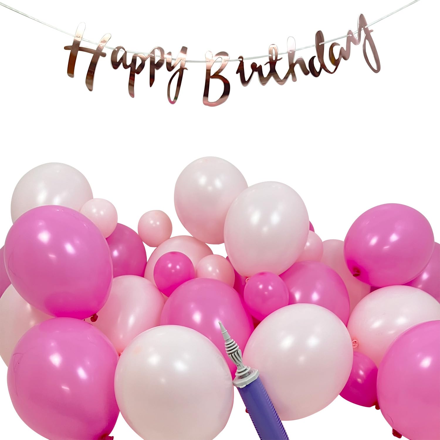 

TakaraTec Гирлянда из воздушных шаров на день рождения Набор из 30 шаров с воздушным насосом Розовые украшения Фаворит вечеринки OBSPIGL1 розовый
