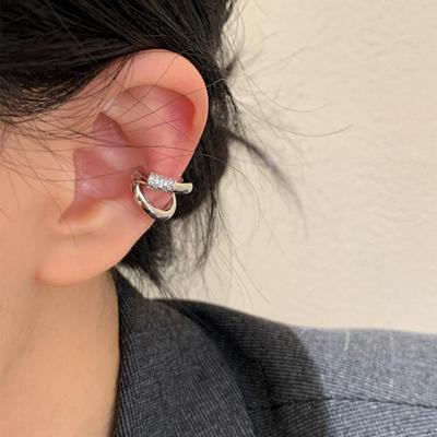 Zircon Double Layer No Piercing Ear Clips for Women - Elegant and Cool Style 