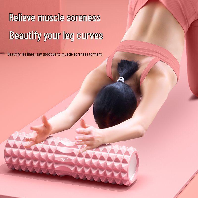 Beginners Foam Roller & Wolf Tooth Massage Stick for Muscle Relaxation, Non-Leg Slimming, and Fascia Fitness Yoga