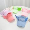 Children'S Knitted Empty Top Hat Summer Sun Hat Cute Rabbit Ears Letter Wings Cool Hat Parent-Child Show Ponytail