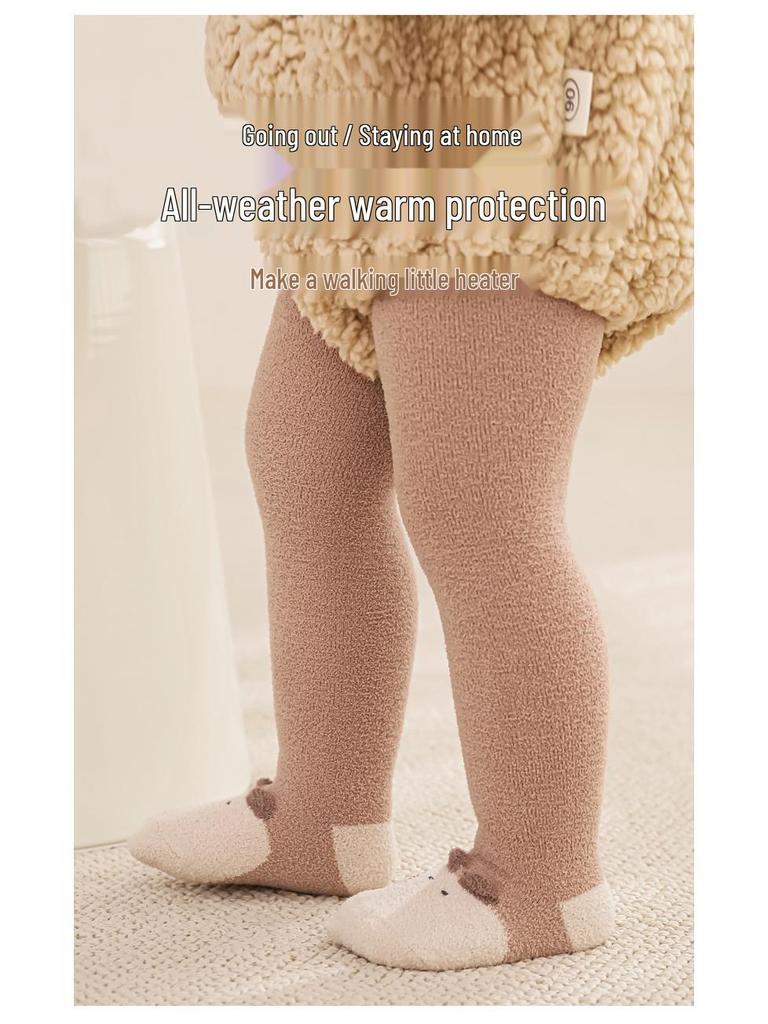 Samt Verdickte Baby-Strumpfhosen – Herbst/Winter Einteiler Mädchen Cartoon-Socken