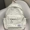Koreanischer Rucksack mit Polka-Dot-Schleife für Damen, 2025 neu, vielseitiger Rucksack mit großem Fassungsvermögen, Schulrucksack für Studenten und Pendler