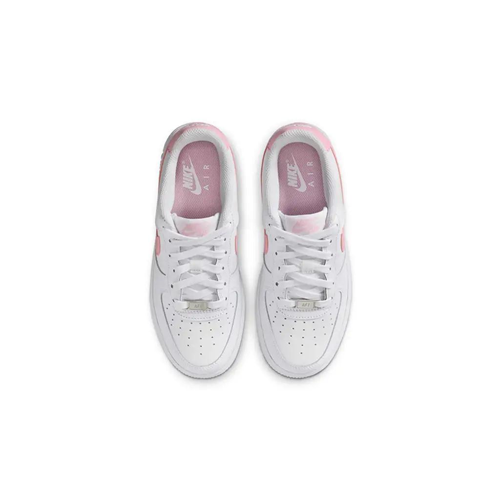 New Nike Air Force 1 Abrasion Resistant Low Top Kids' Skateboarding Shoes White/Soft Pink Teenagers CT3839-115