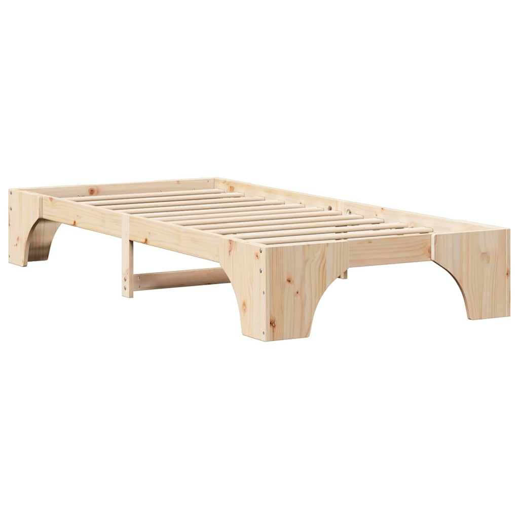 Natural Bed Frame 75 x 190 cm Solid Pine Wood