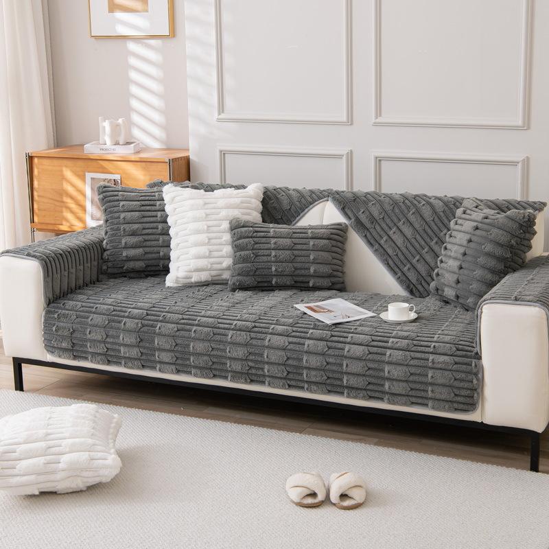 New Autumn and Winter Sofa Cushions, Plush Sofa Cushions, Thickened Warm Sofa Towels, Winter Simple Warm Sofa Cushions