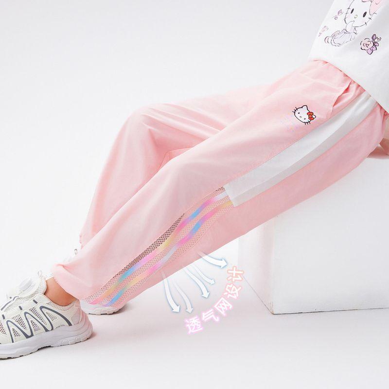 Hello Kitty Girls' Anti-Mosquito Pants Summer 2024 New Lightweight Loose Casual Pants Children's Summer Long Pants