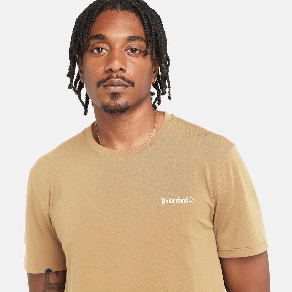 Timberland Men's Light Wheat Boot, Short Sleeve, Polartec® Quick-Dry Breathable Fabric T-Shirt, Size L (TB0A4215EH31)