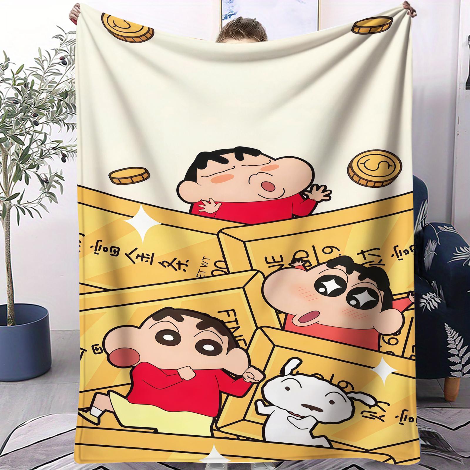 

Crayon Shinchan Japanese Kawaii Blanket Soft Comfortable SkinFriendly For Bed Bedroom Dorm Sofa Office Car Lunch Camping Gift 70x100cm