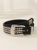 Rivet Fashion And Rhinestone Decoration Women Casual Wide Belt Daily For