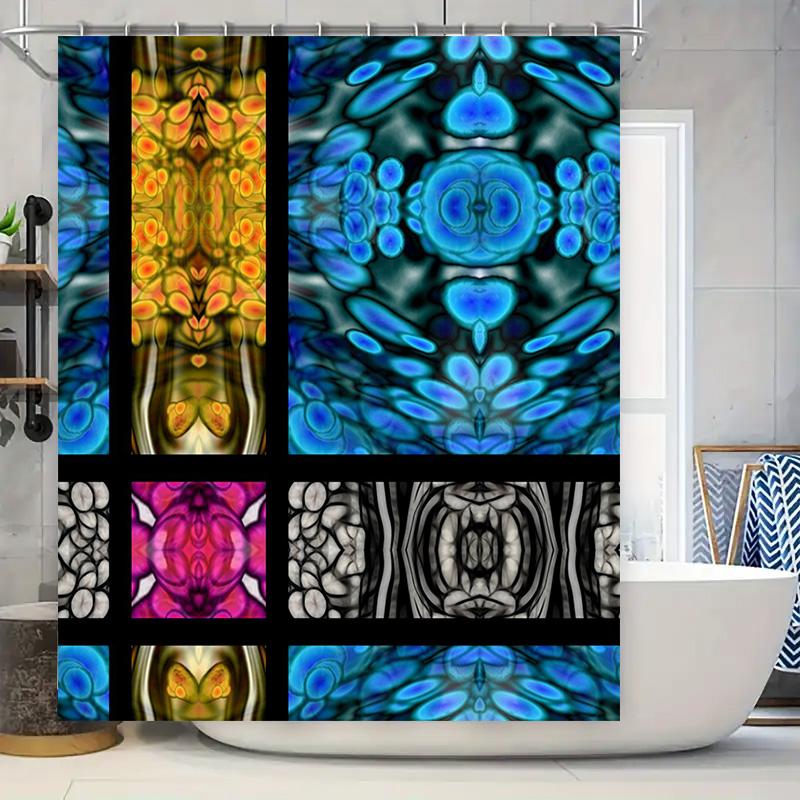 Abstract Art Shower Curtain Colorful Bathroom Decor for Home Customized Modern Design Waterproof Fabric for Bathrooms Perfect Gi