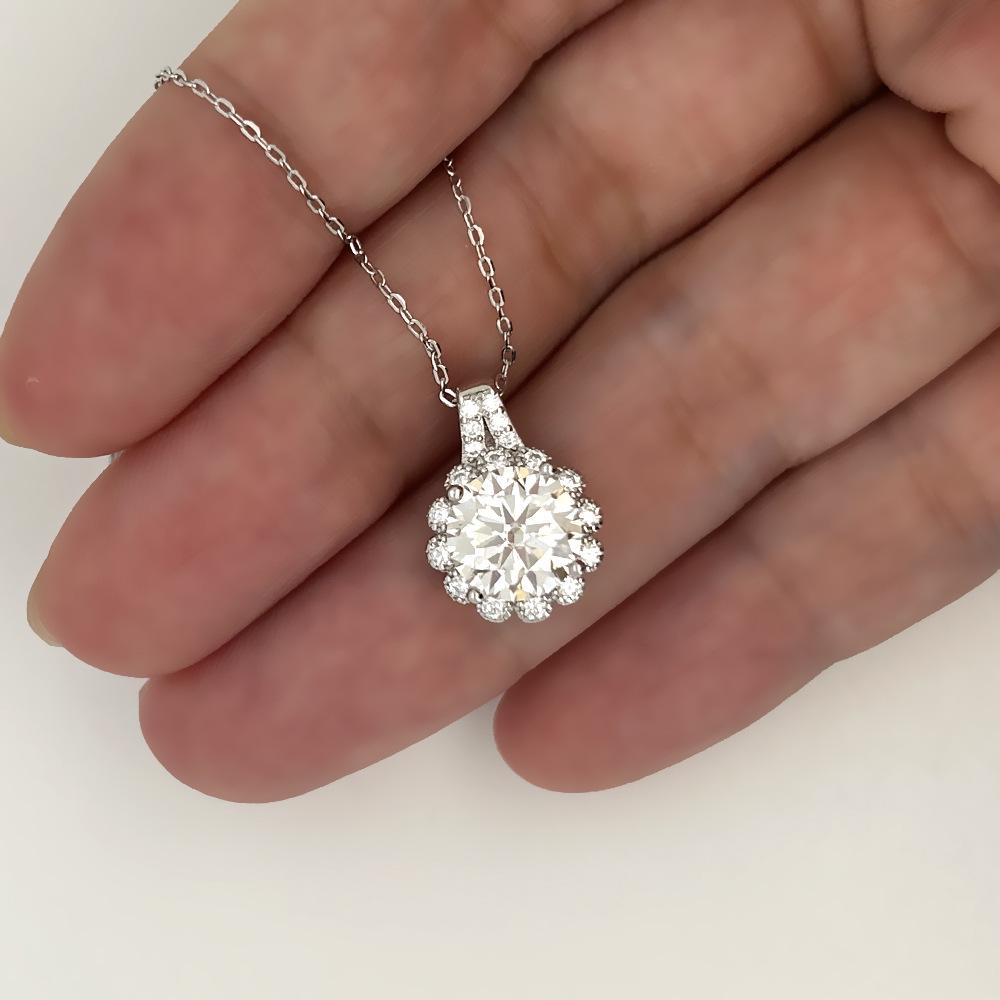 925 Sterling Silver Sunflower Princess Necklace - Luxury Design for Women
