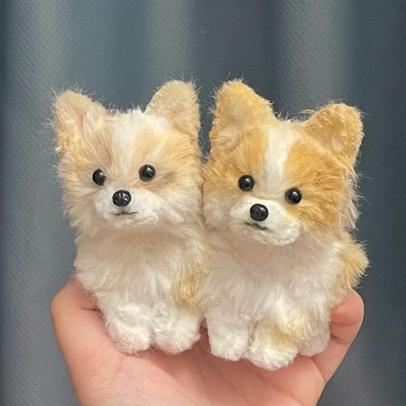 Uroczy Modny Twist Stick Piesek DIY Torba z Materiałami Ręcznie Robiona Pluszowa Lalka Dziewczynka Mały Prezent Shiba Inu Husky Ręcznie Robiona Torba z Materiałami