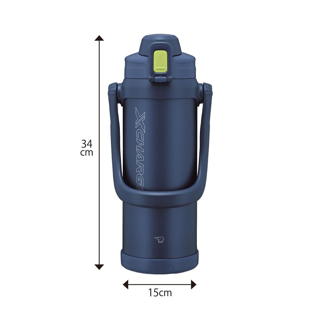 Zojirushi Thermos Water Large Wide Mouth Easy Ice Keeps Drinks Suitable for Sports Bottle, 2.06L, Capacity, Sports-Style Jug, (Approx. 7cm), Filling,