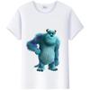 Kawaii Disney Monsters, Inc. Women T-Shirt White Female TShirt Short Sleeve Tops James -P- Sullivan Funny Mr.Q Graphic Men Tees