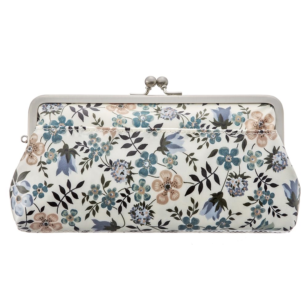 Clasp Eyeglass Gift Premium Liberty Sunglasses Eyeglass Reading Glasses Case with Floral Made in Edinamu White [Cyalel Yahata] Case, Boxed, Print,
