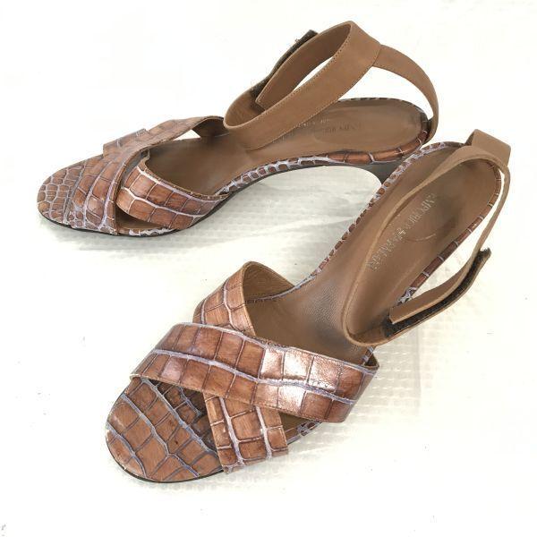 Emporio Armani Italy Ankle Strap Sandals Women’s 37 23.5 Brown