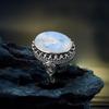 Moonstone Gemstone Ring, 925 Sterling Silver Ring, Gift For Her, Birthstone Ring, Bohemian Ring