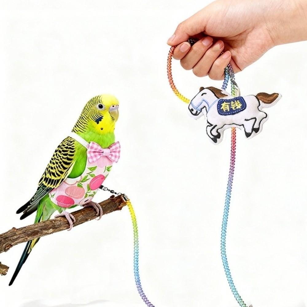Anti-Bite Bird Harness Leash Anti-flying Adjustable Bird Training Rope Lightweight Elastic Rope Flying Traction Straps