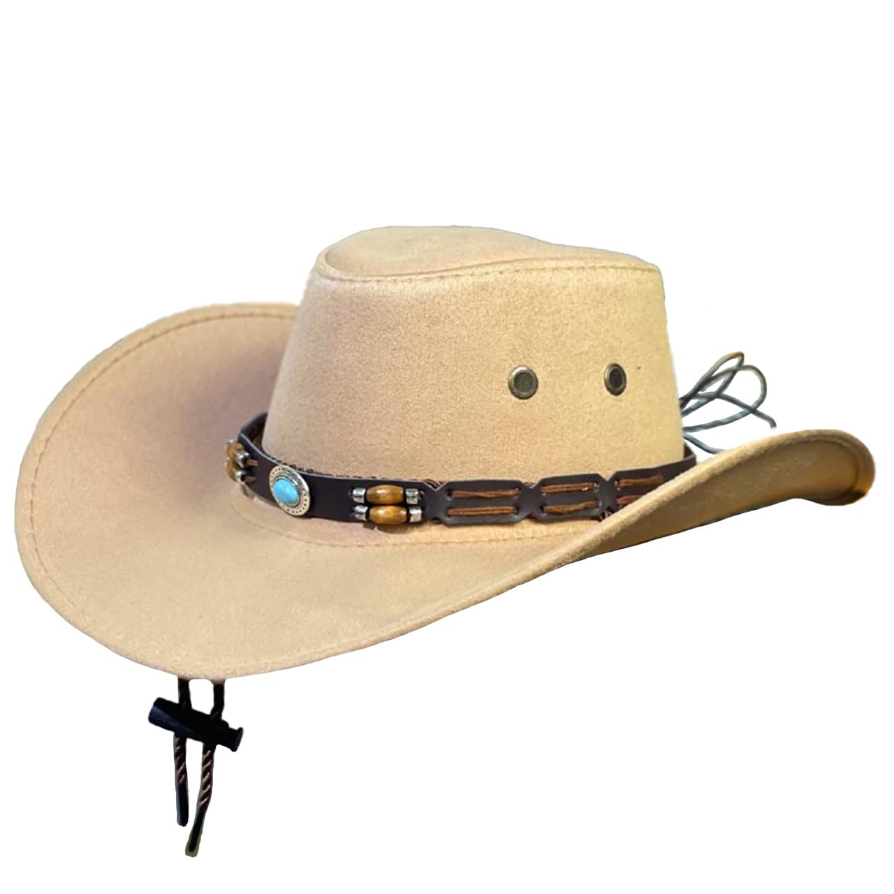 

Белая шляпа ковбоя в западном стиле с бирюзово-голубым поясом для использования на открытом воздухе и CZA353, мужская/женская, (хаки)