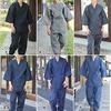 Japanese Samue Shijira-ori Size LL Color GrayMen's Japanese Workwear, Cotton-linen Blend, Suitable for Summer, Cool, Loungewear