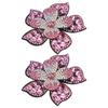 2Pcs Crystal Diamond Patches Appliques Stickers Flower Clothing Shoes Decoration DIY AccessoryPink