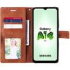 Skal för Samsung Galaxy A14 4G/5G Magnetisk Stängning Elegant Lädereffekt Brun