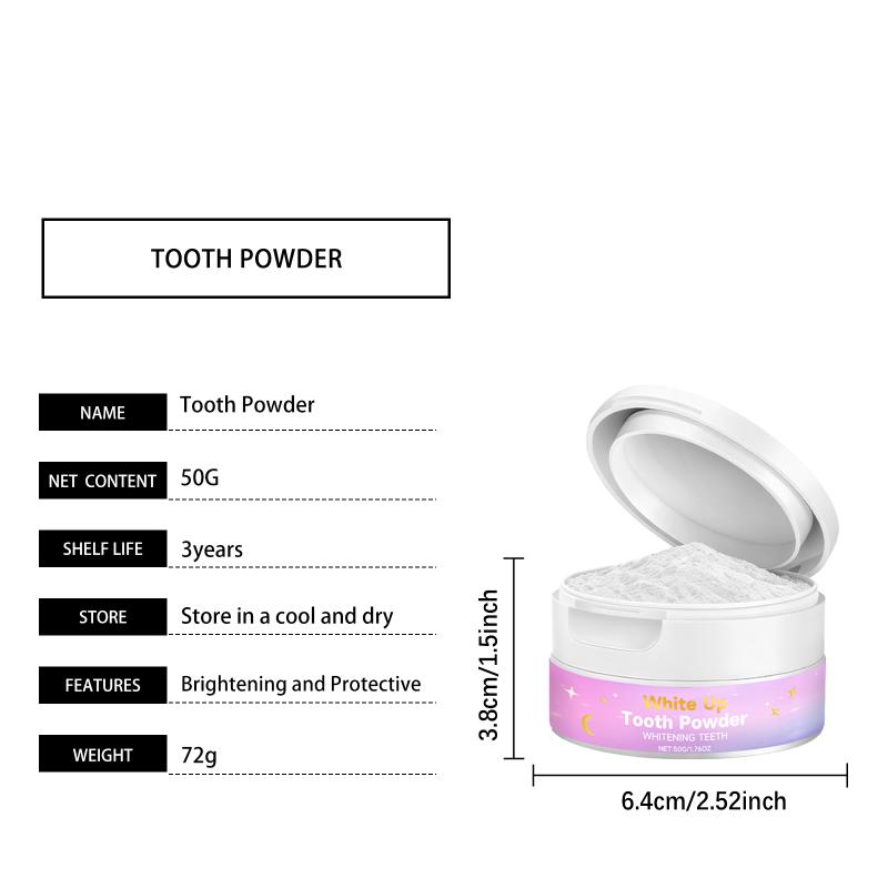 Fine Texture Tooth Powder Breath Freshening Portable for Comprehensive Oral Cleaning Use Anywhere