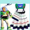 Adorável Vestido de Menina Buzz Lightyear de Toy Story 4 para Festa de Halloween ou Brincadeira