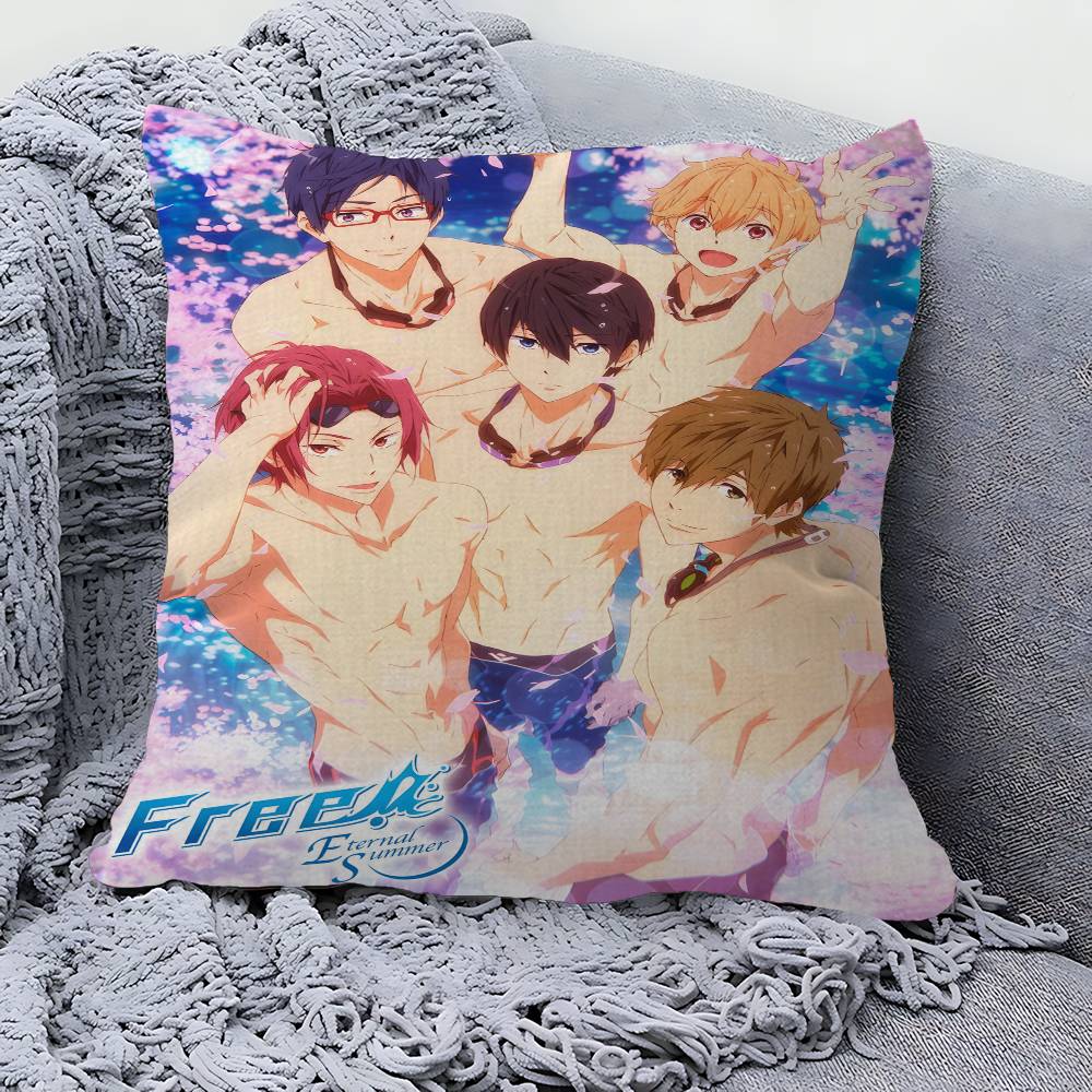 Anime Free Iwatobi Swim Club Cushion Cover Car Throw Pillow Case For Sofa Car Christmas Gift xcm xcm