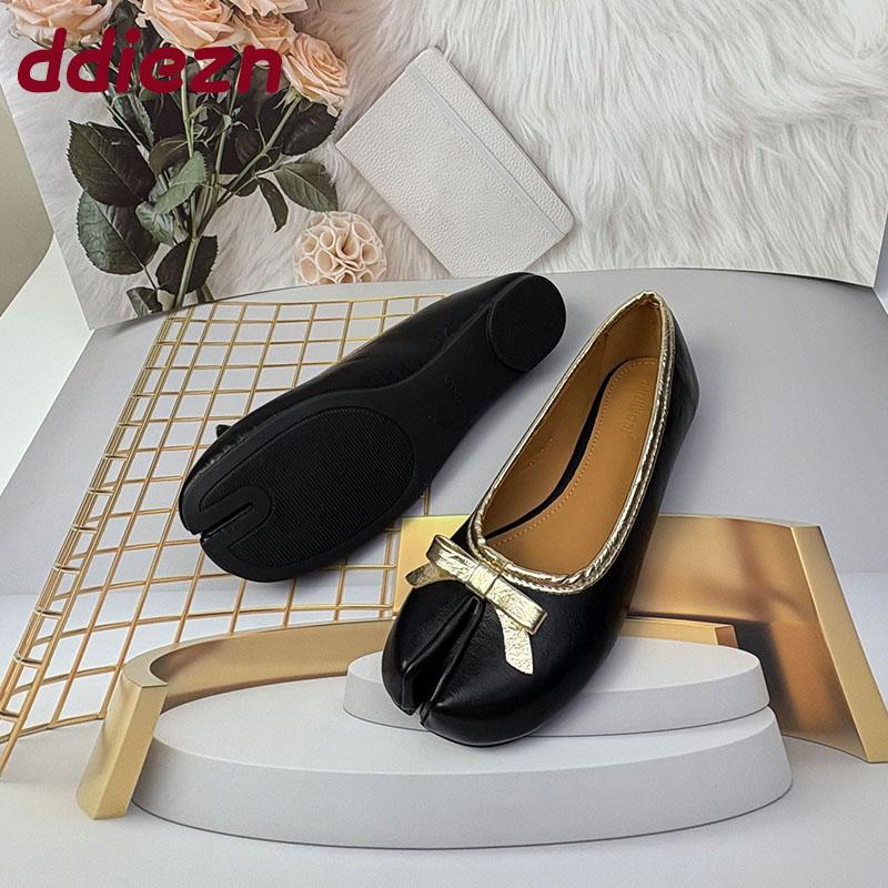 Fashion Fashion Shallow Flats Slip On Shoes For Women New In 2025 Female Strange Toe Footwear Butterfly-Knot Ladies Flats With Shoes