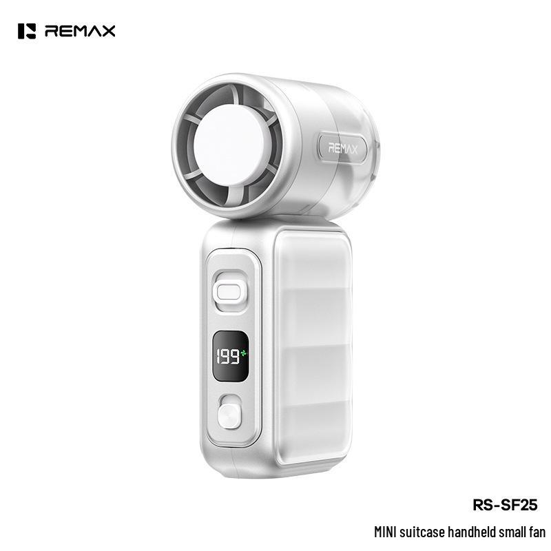 REMAX Ruiliang Mini Suitcase Handheld Fan, 199-Speed Variable Control, Strong Wind, Long Battery Life. Mini Suitcase Handheld Fan серебряный