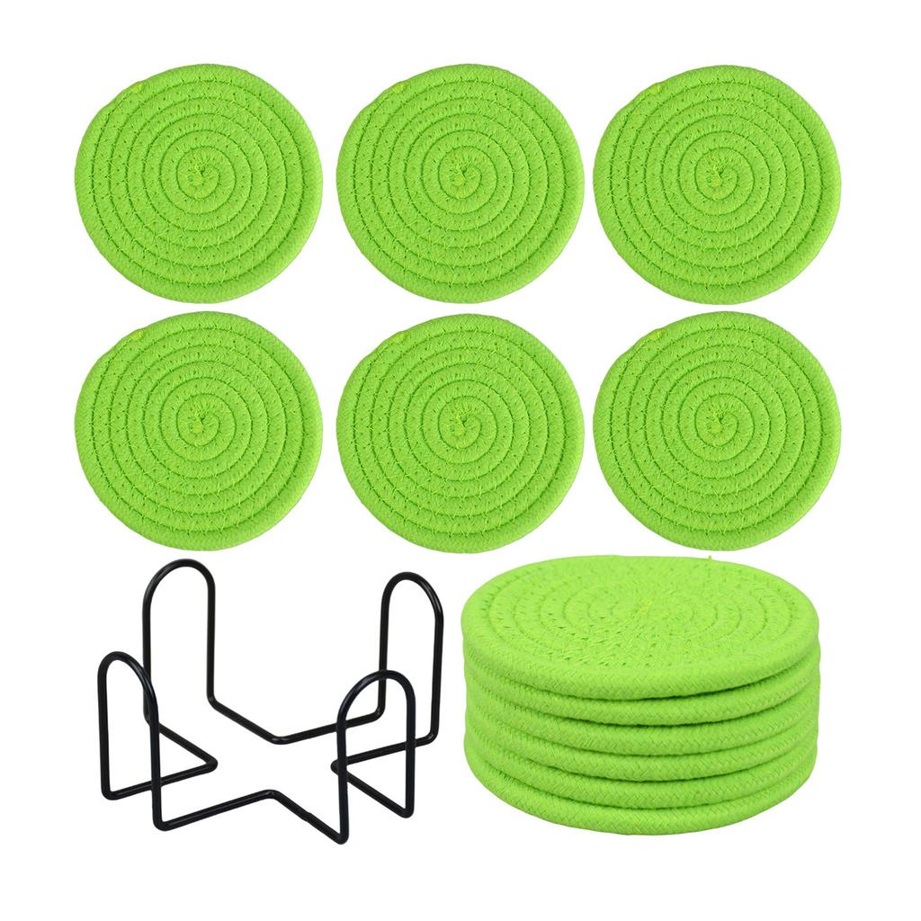 Woven Round Cotton Placemat Non- Heat Table Mats for Dining