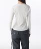 MUSINSA STANDARD WOMAN Women'S Vertical Texture Henley Neck Long Sleeve T-Shirt [White]