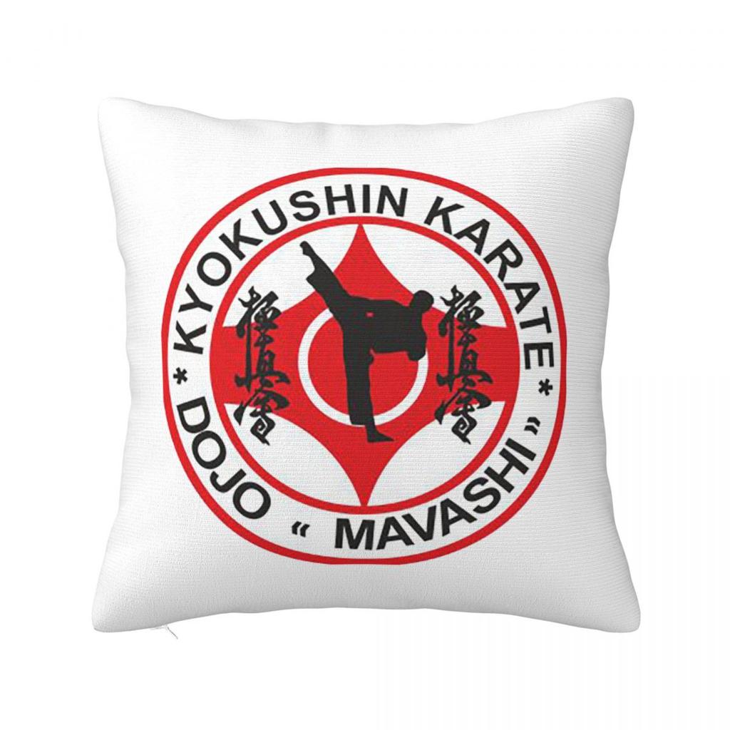 Kyokushin Karate Kanji Taijutsu Quadratischer Kissenbezug Kissenbezug Kissenbezug Überwurfkissenbezug für Zuhause Sofa Wohnzimmer