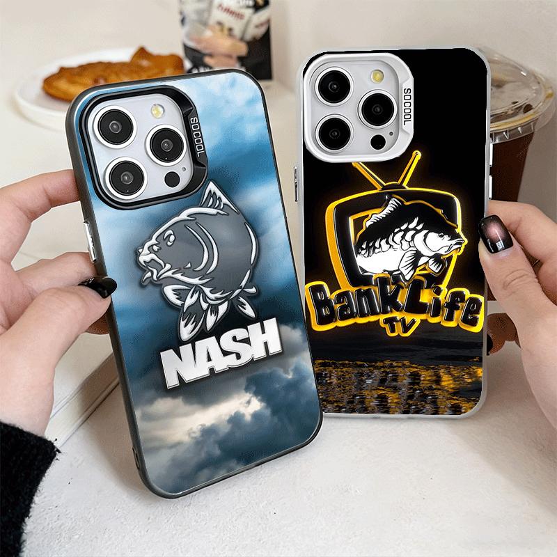 Nash Fishing Fish Mark Soft Phone Case for iPhone 15 16 17 Pro Max 17Air 16E 14 Plus 13 12 Mini Shockproof Cover Back Shell