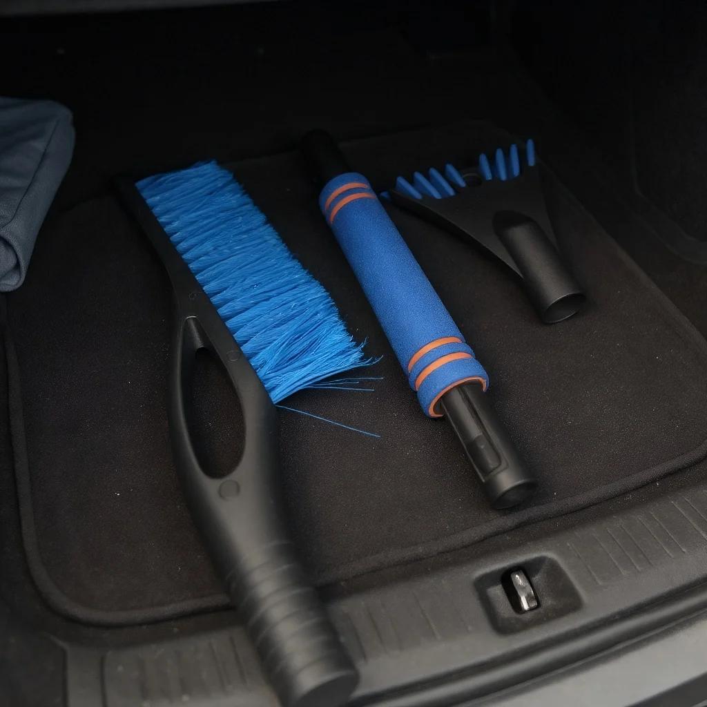 

3-in-1 Multifunctional Detachable Car Snow Shovel and Ice Scraper for Vehicle Windshield Cleaning синий