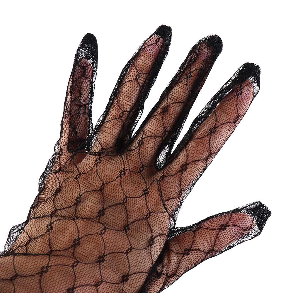 Cosplay Banquet Autumn Short Dress Accessories Thin Mittens Bridal Mesh Gloves Lace Gloves Wedding