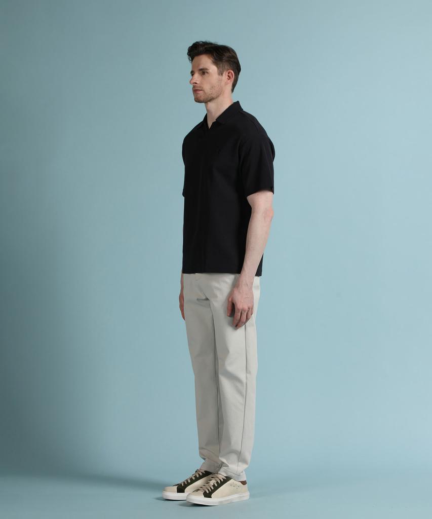 PANICALE Navy Johnny Collar Polo Shirt